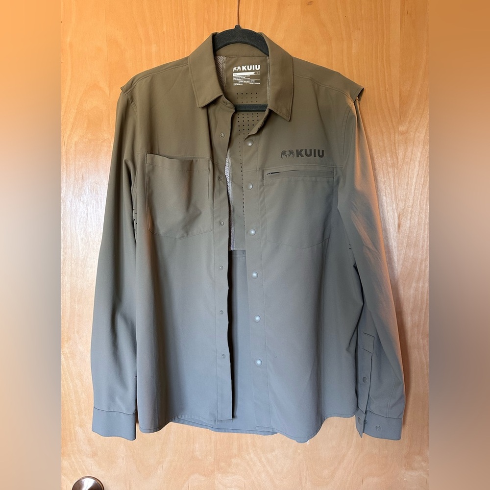 KUIU Olive Green Mesa Button-Up Shirt